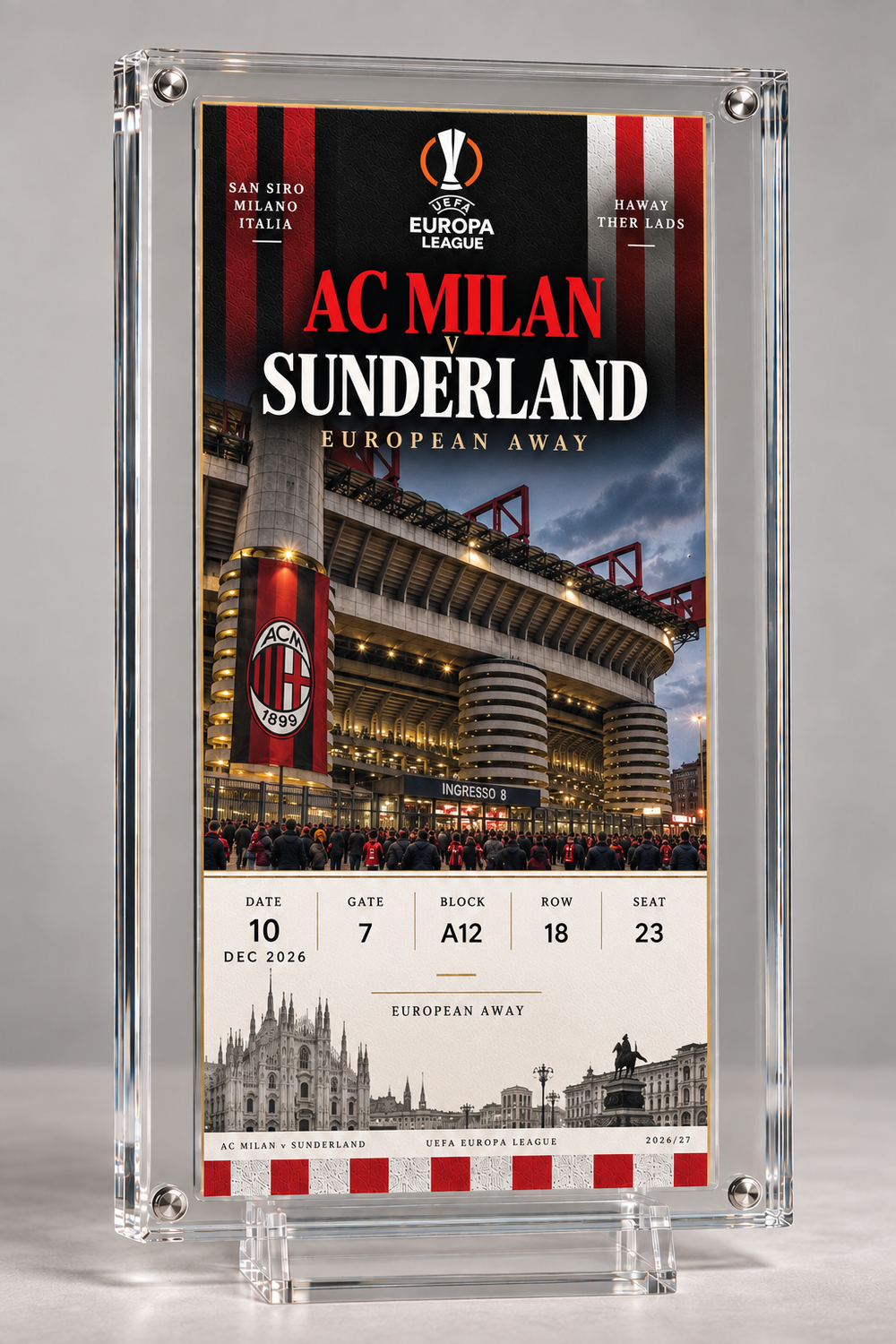 AC Milan v Sunderland — Limited Edition Lott